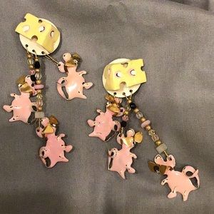 Lunch at the Ritz clip earrings can be made pierced. Conversation piece.